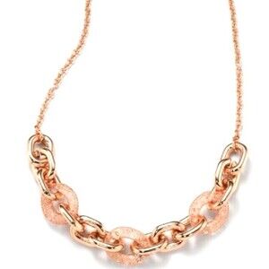 AVON DIPPED IN PINK LINK NECKLACE "PINK/ROSE GOLD COLOR" (VERY RARE) NEW SEALED
